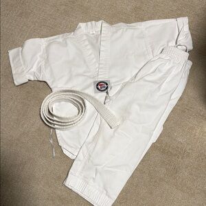 White Martial Arts Uniform with Belt